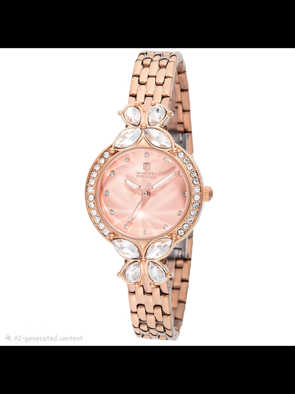 Invicta Rose Gold-Tone Pink Dial Crystal Bracelet Watch